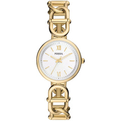 Fossil Women's Watch - Carlie Quartz White Dial Yellow Gold Steel Bracelet | ES5272