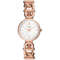 Fossil Women's Watch - Carlie Quartz Silver Dial Rose Gold Steel Bracelet | ES5273