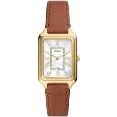 Fossil Women's Watch - Raquel Quartz White Mop Dial Brown Leather Strap | ES5307