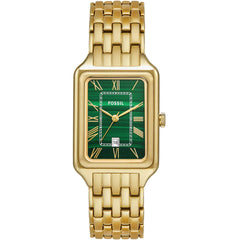 Fossil Women's Watch - Raquel Quartz Green Dial Yellow Gold Steel Bracelet | ES5341