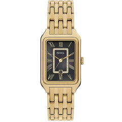 Fossil Women's Watch - Raquel Quartz Black Mop Dial Yellow Gold Bracelet | ES5417