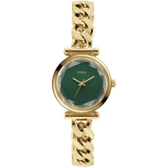 Fossil Women's Watch - Carlie Mini Quartz Green Dial Yellow Gold Bracelet | ES5441