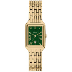 Fossil Women's Watch - Raquel Quartz Green Dial Yellow Gold Steel Bracelet | ES5452