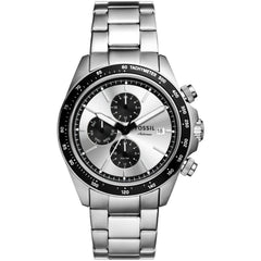 Fossil Men's Watch - Autocross Quartz Silver and Black Dial Steel Bracelet | FS6124