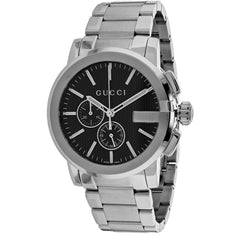 Gucci Men's Watch - G-Chrono Quartz Black Dial Stainless Steel Bracelet | YA101204
