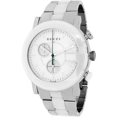 Gucci Women's Watch - G Chrono Quartz White Ceramic and Steel Bracelet | YA101345