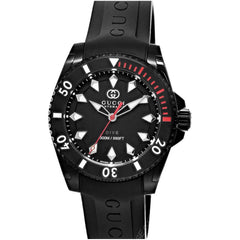 Gucci Men's Watch - Dive Rotating Bezel Black Dial Rubber Strap Automatic | YA136361