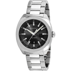 Gucci Men's Watch - GG2570 Black Dial Silver Stainless Steel Bracelet | YA142301