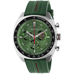 Gucci Men's Watch - Interlocking Chronograph Green and Red Rubber Strap | YA142319