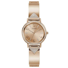 Guess Women's Watch - Tri Luxe Quartz Crystal Rose Gold Dial Bracelet | GW0474L3