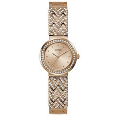 Guess Women's Watch - Treasure Quartz Crystal Accents Rose Gold Bracelet | GW0476L3