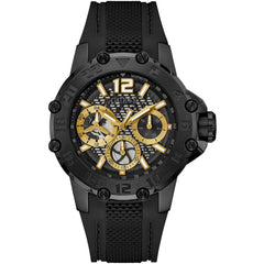 Guess Men's Watch - Contender Quartz Chronograph Black Dial Strap | GW0640G2