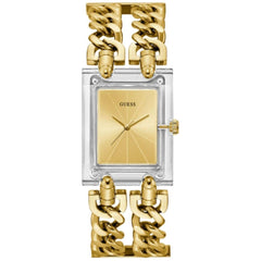 Guess Women's Watch - Mod Heavy Metal Transparent Case Gold Dial Bracelet | GW0669L1