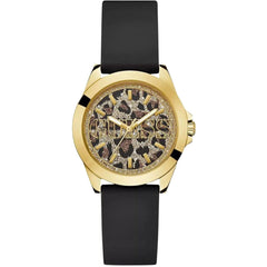 Guess Women's Watch - Menagerie Quartz Black Glitter Dial Black Strap | GW0749L2
