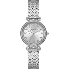 Guess Women's Watch - Enchantment Quartz Crystal Silver Tone Dial Bracelet | GW0763L1