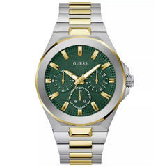 Guess Men's Watch - Dashboard Quartz Chrono Green Dial Two Tone Bracelet | GW0798G3