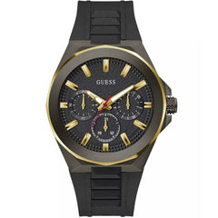 Guess Men's Watch - Dashboard Quartz Two Tone Case Black Dial Strap | GW0799G1