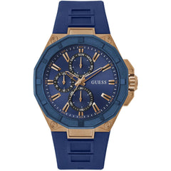 Guess Men's Watch - R2 Quartz Two Tone Case Blue Dial Silicone Strap | GW0803G2
