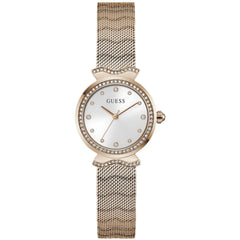 Guess Women's Watch - Mermaid Quartz Stone Bezel White Dial Bracelet | GW0866L2