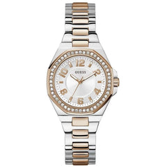 Guess Women's Watch - Contessa White Dial Silver and Rose Gold Bracelet | GW0877L4