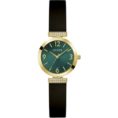 Guess Women's Watch - Array Quartz Green Dial Black Silicone Strap | GW0912L4