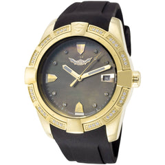 ISW Women's Watch - Classic Quartz Diamond Black MOP Dial Rubber Strap | ISW-1008-13