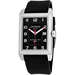Locman Men's Watch - Stealth Quartz Steel Case Black Dial Silicone Strap | 240BK2BK