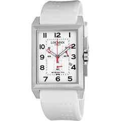 Locman Men's Watch - Classic Chronograph White Dial Rubber Strap | 242WH2BK/WH