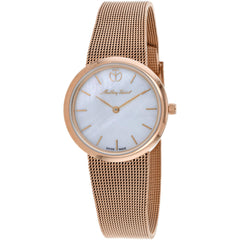 Mathey Tissot Women's Watch - Milly Quartz MOP Dial Rose Gold Mesh Bracelet | D403PI