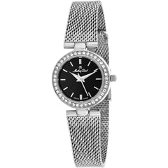 Mathey Tissot Women's Watch - Fleury XV Quartz Black Dial Silver Bracelet | F003AN