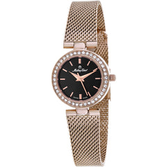 Mathey Tissot Women's Watch - Fleury XV Black Dial Rose Gold Bracelet | F003PN