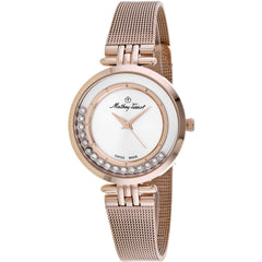 Mathey Tissot Women's Watch - Fleury XVI Silver Tone Dial Rose Gold Bracelet | FOO4PI