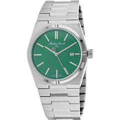 Mathey Tissot Men's Watch - Zoltan Quartz Green Dial Silver Tone Bracelet | H117AV