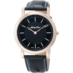 Mathey Tissot Men's Watch - City Quartz Rose Gold Case Black Dial Strap | H611252PN