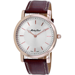Mathey Tissot Women's Watch - City Quartz Silver Tone Dial Brown Strap | H611252PSS