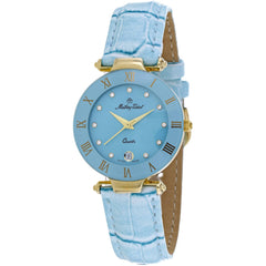 Mathey Tissot Women's Watch - Coupole Quartz Blue Dial Leather Strap | K231F