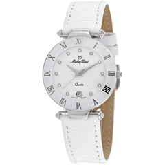 Mathey Tissot Women's Watch - Coupole Quartz White Dial Leather Strap | K234MA