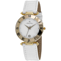 Mathey Tissot Women's Watch - Coupole Quartz White Dial Leather Strap | K257M