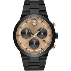 Movado Men's Watch - Fusion Quartz Chronograph Brown Dial Black Bracelet | 3600897