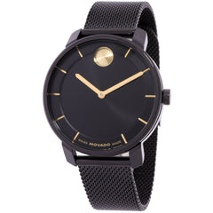 Movado Women's Analog Watch - Bold Quartz Black Dial Steel Bracelet | 3600923