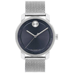 Movado Men's Watch - Bold Quartz Blue Dial Stainless Steel Mesh Bracelet | 3600958
