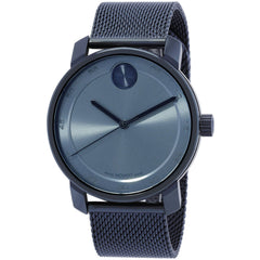 Movado Men's Analog Watch - Bold Quartz Blue Stainless Steel Mesh Bracelet | 3600959