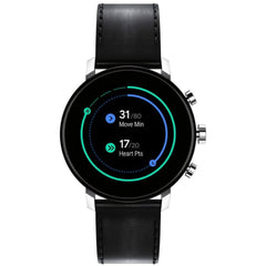 Movado Unisex Watch - Connect Quartz Silver Case Black Dial Leather Strap | 3660022