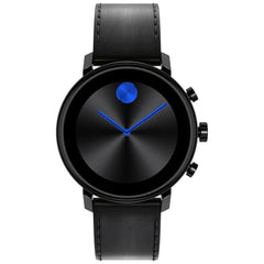 Movado Unisex Smartwatch - Connect Quartz Black Dial Leather Strap, 42mm | 3660029