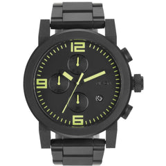 Nixon Men's Analog Watch - The Ride SS Quartz Black Dial Steel Bracelet | A347-1256