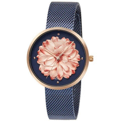 Obaku Women's Analog Watch - Blossom Quartz Blue Steel Mesh Bracelet | S700LHVLML-DF