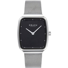 Obaku Women's Watch - Tern Lille Black Dial Stainless Steel Mesh Bracelet | V267LXCBMC