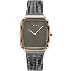 Obaku Women's Analog Watch - Tern Lille Grey Dial Steel Mesh Bracelet | V267LXPUMU