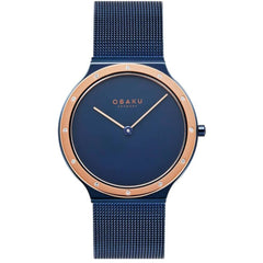 Obaku Women's Watch - Note Lille Quartz Blue Dial Steel Mesh Bracelet | V285LESLML