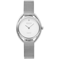 Obaku Women's Watch - Juvel Quartz White Dial Silver Tone Mesh Bracelet | V286LXCIMC